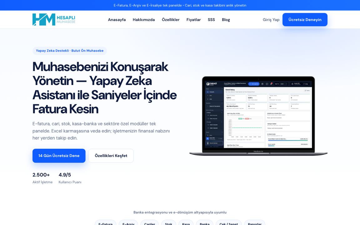 Hesaplı Muhasebe web sitesi